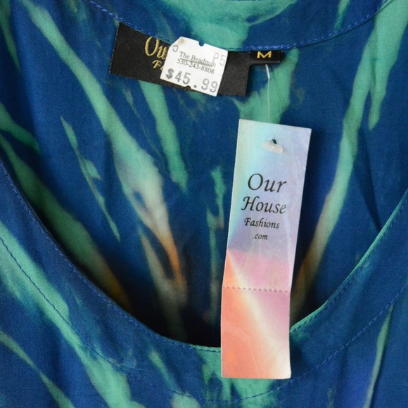 Our House Tie Dye Sleeveless Tie Back mini dress - Picture 4 of 6